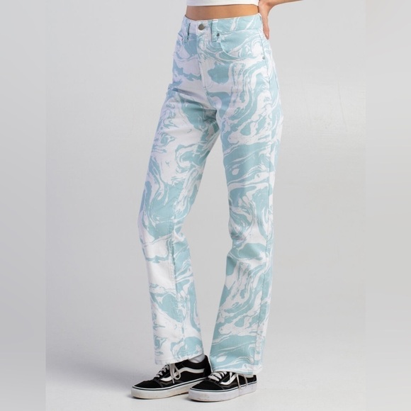 TINSELTOWN Womens High Rise 5 Pocket Wide Leg Jeans Graphic Jeans Size 3 - Picture 2 of 9